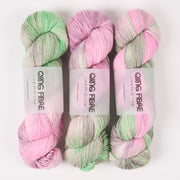 Qing Fibre DASHING SASSY - BLOOM Merino wool Fingering turquoise pink Yarn
