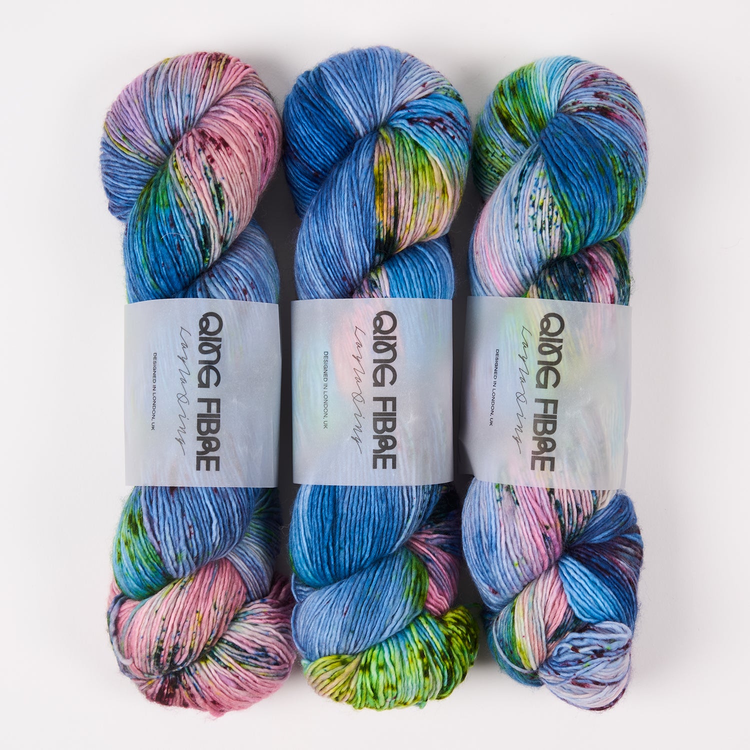 Qing Fibre DASHING SASSY - PETRICHOR Merino wool Fingering blue Yarn