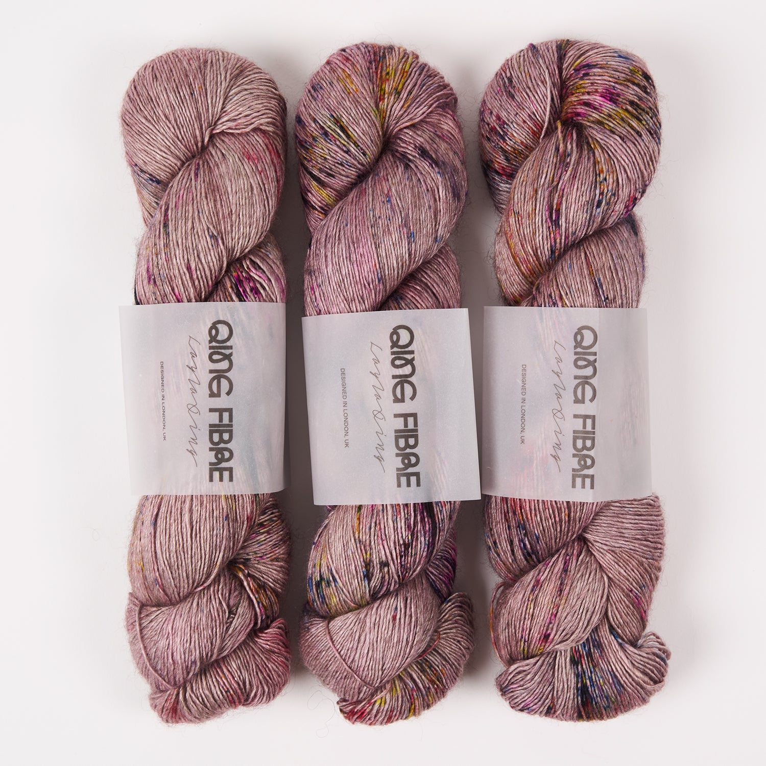 Qing Fibre QING YAK SINGLES - BERRY MILKSHAKE Merino wool Yak Silk Fingering beige Yarn