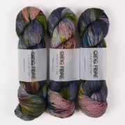Qing Fibre QING YAK SINGLES - PETRICHOR Merino wool Yak Silk Fingering blue Yarn