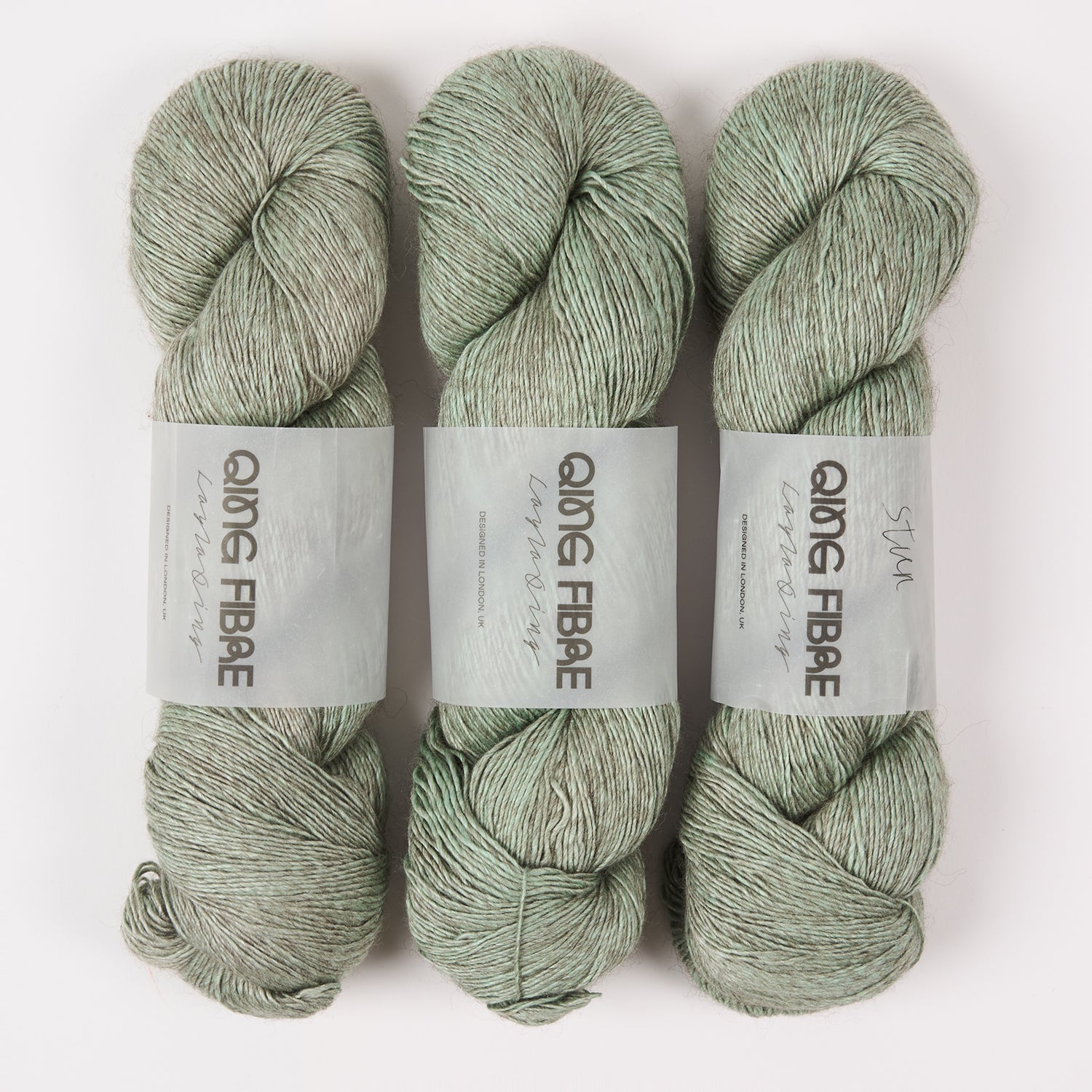 Qing Fibre QING YAK SINGLES - STUN Merino wool Yak Silk Fingering green Yarn