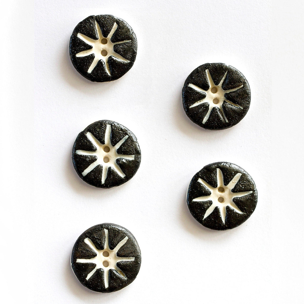 Star Pattern Black & White Buttons