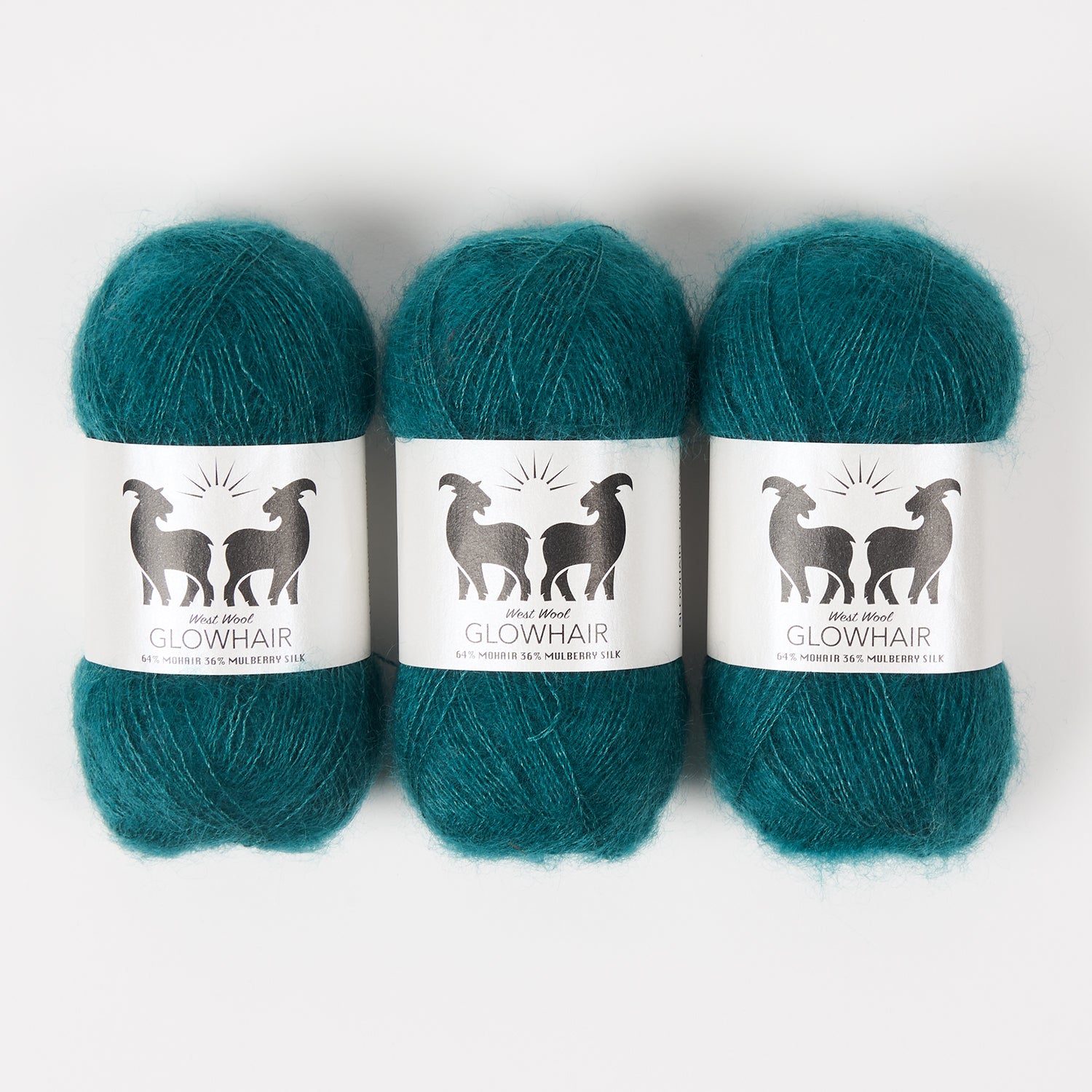 West Wool GLOWHAIR - NORWAY Mohair Silk Lace turquoise blue Yarn