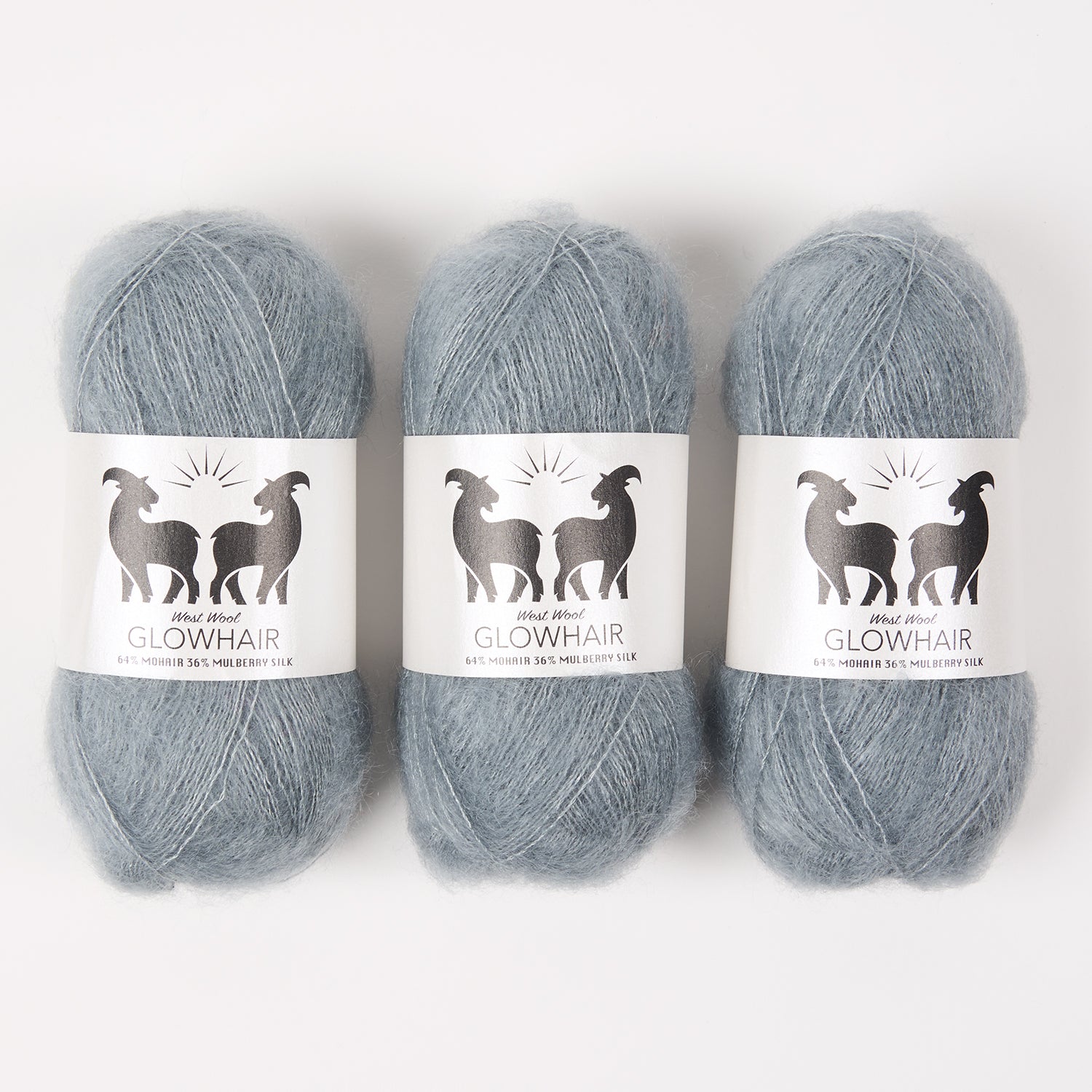 West Wool GLOWHAIR - BLUE SPRUCE Mohair Silk Lace blue Yarn