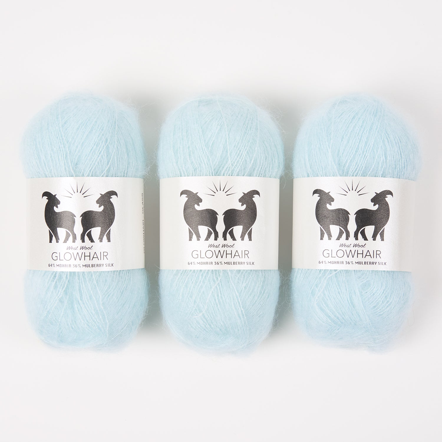 West Wool GLOWHAIR - GLASS Mohair Silk Lace blue Yarn