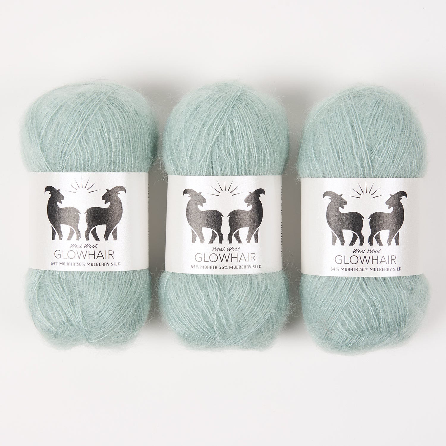 West Wool GLOWHAIR - SEA MIST Mohair Silk Lace blue Yarn