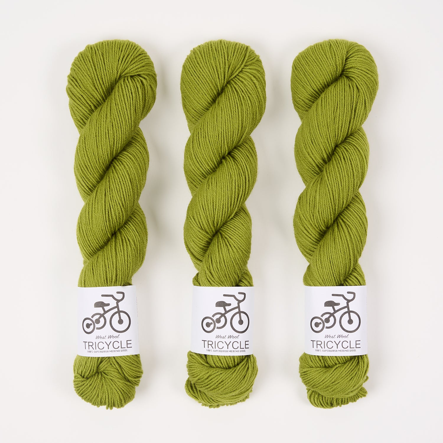 West Wool TRICYCLE - AVOCADO Merino wool Fingering green Yarn