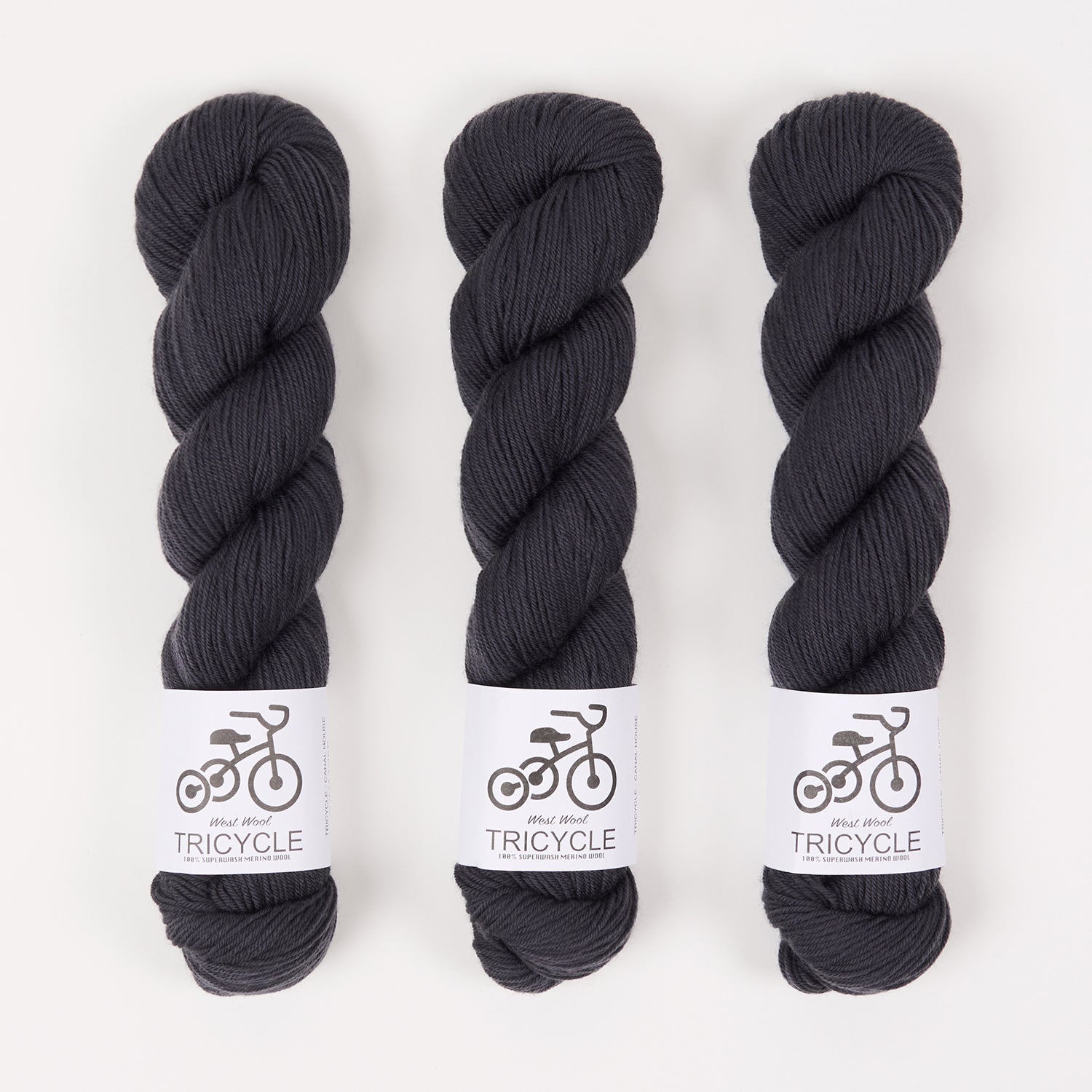 West Wool TRICYCLE - CANAL HOUSE Merino wool Fingering grey Yarn