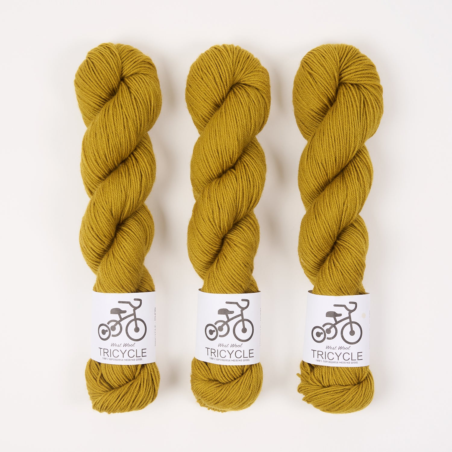 West Wool TRICYCLE - DIJON Merino wool Fingering yellow Yarn