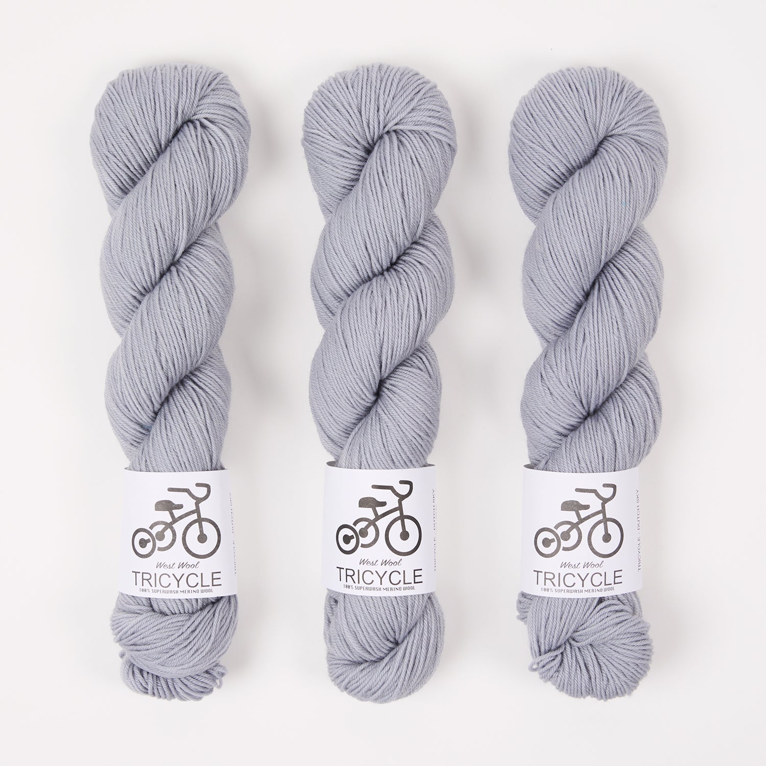West Wool TRICYCLE - DUTCH SKY Merino wool Fingering grey Yarn