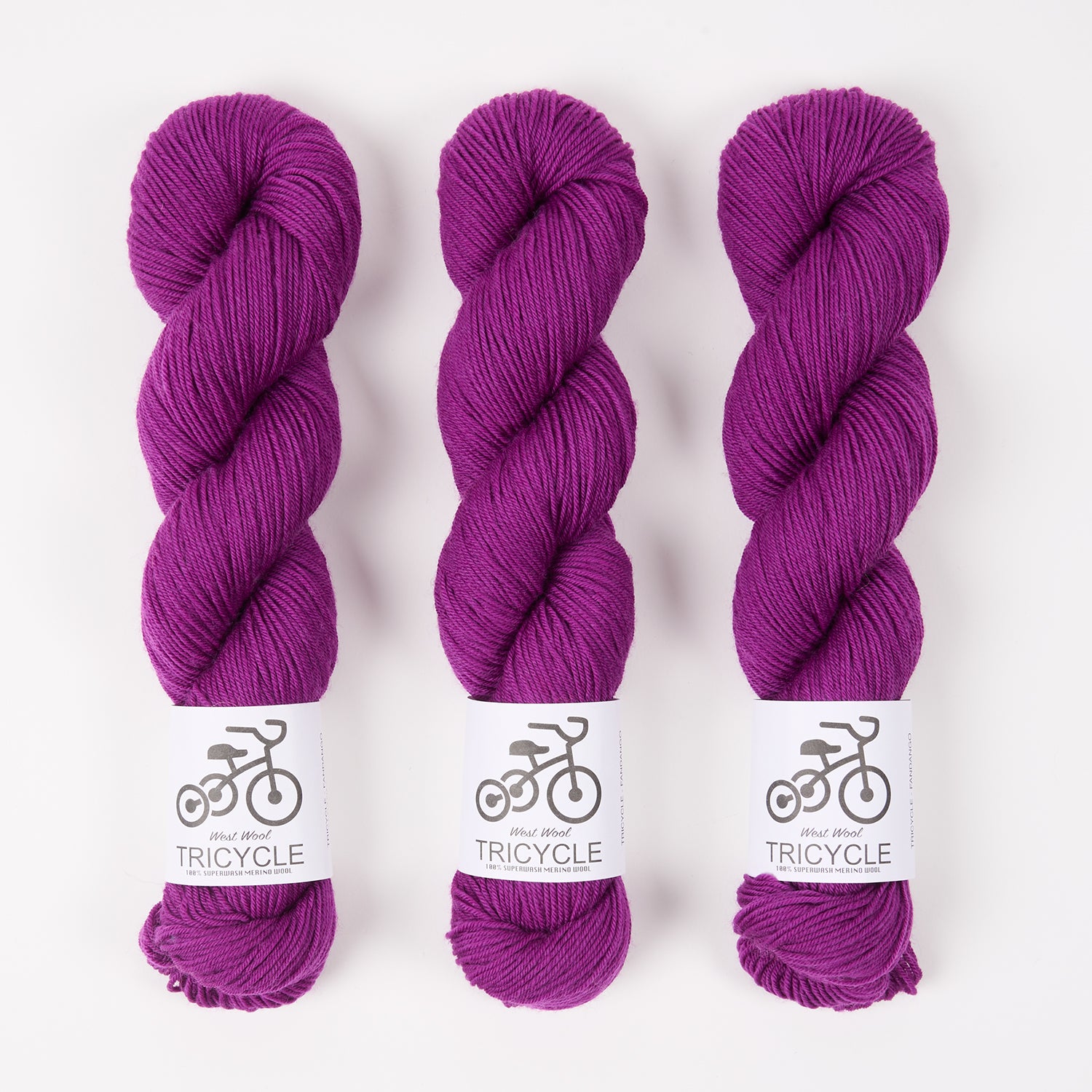 West Wool TRICYCLE - FANDANGO Merino wool Fingering purple Yarn