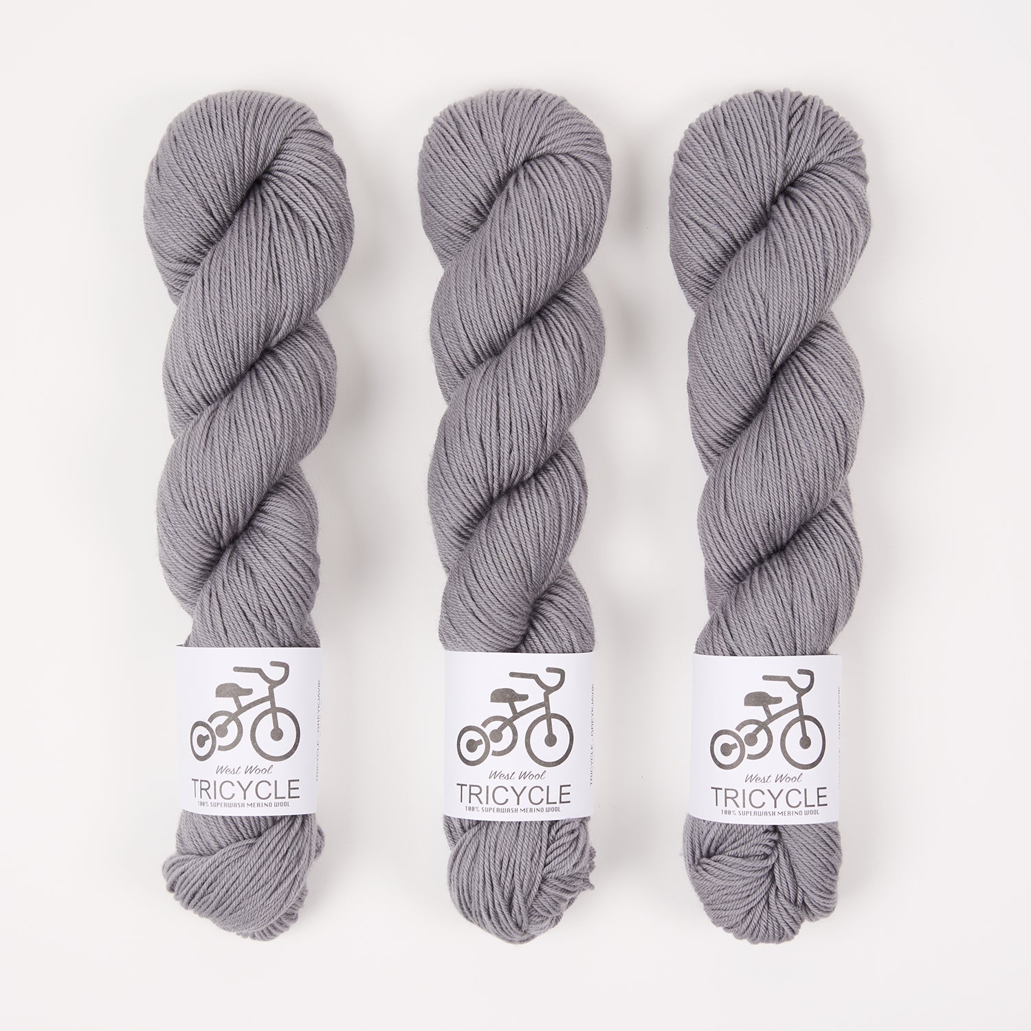 West Wool TRICYCLE - GREYKJAVIK Merino wool Fingering grey Yarn
