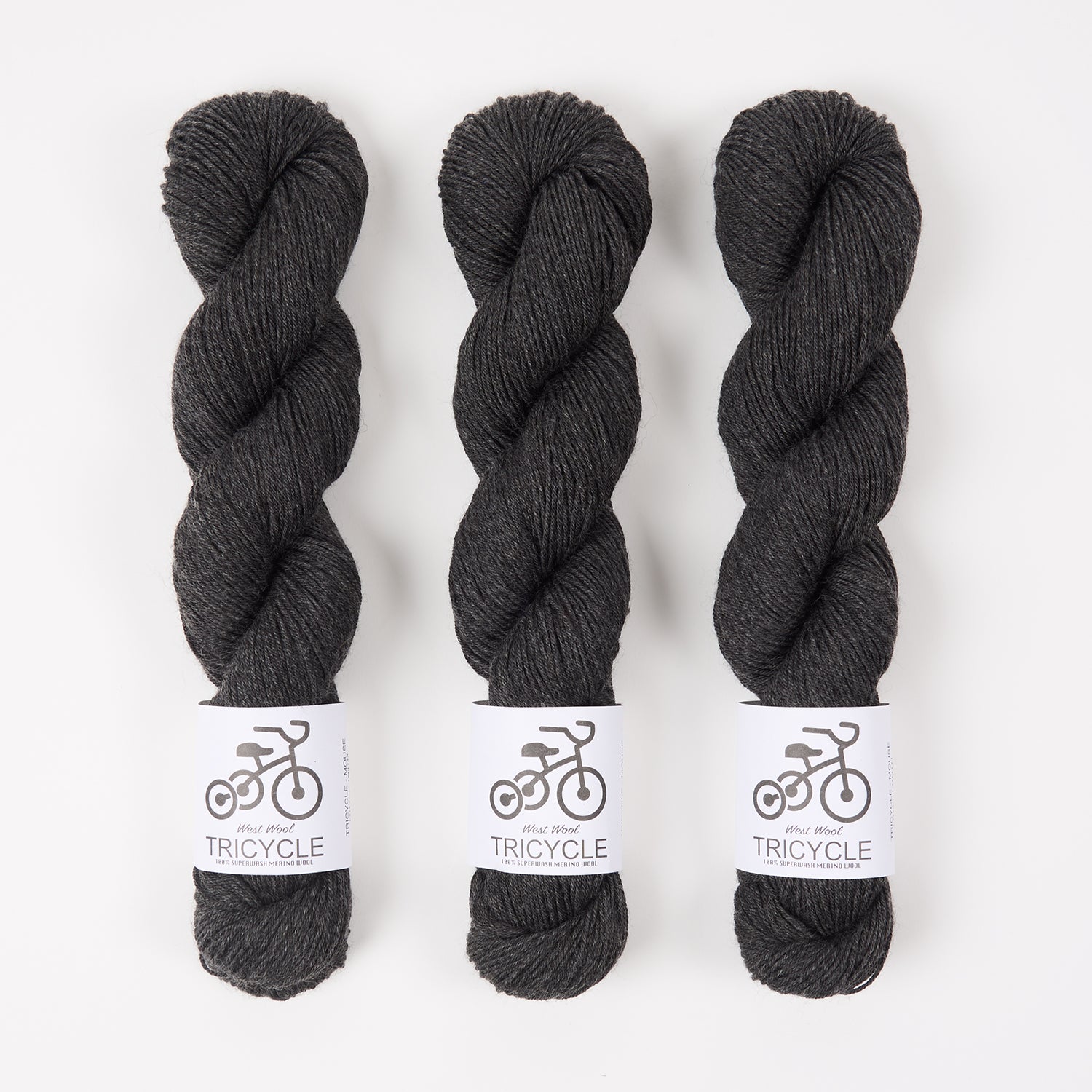 West Wool TRICYCLE - MOUSE Merino wool Fingering grey Yarn