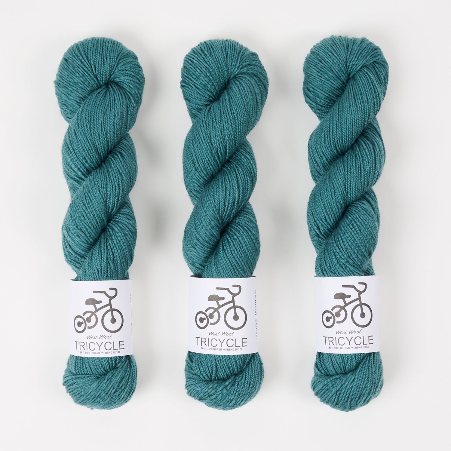 West Wool TRICYCLE - NORTH SEA Merino wool Fingering blue Yarn