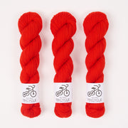 West Wool TRICYCLE - RED HOT Merino wool Fingering red Yarn