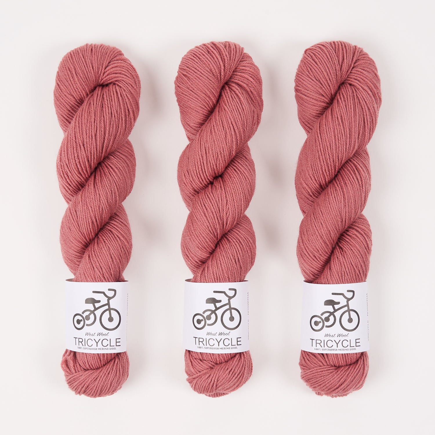 West Wool TRICYCLE - ROSWITHA Merino wool Fingering pink Yarn