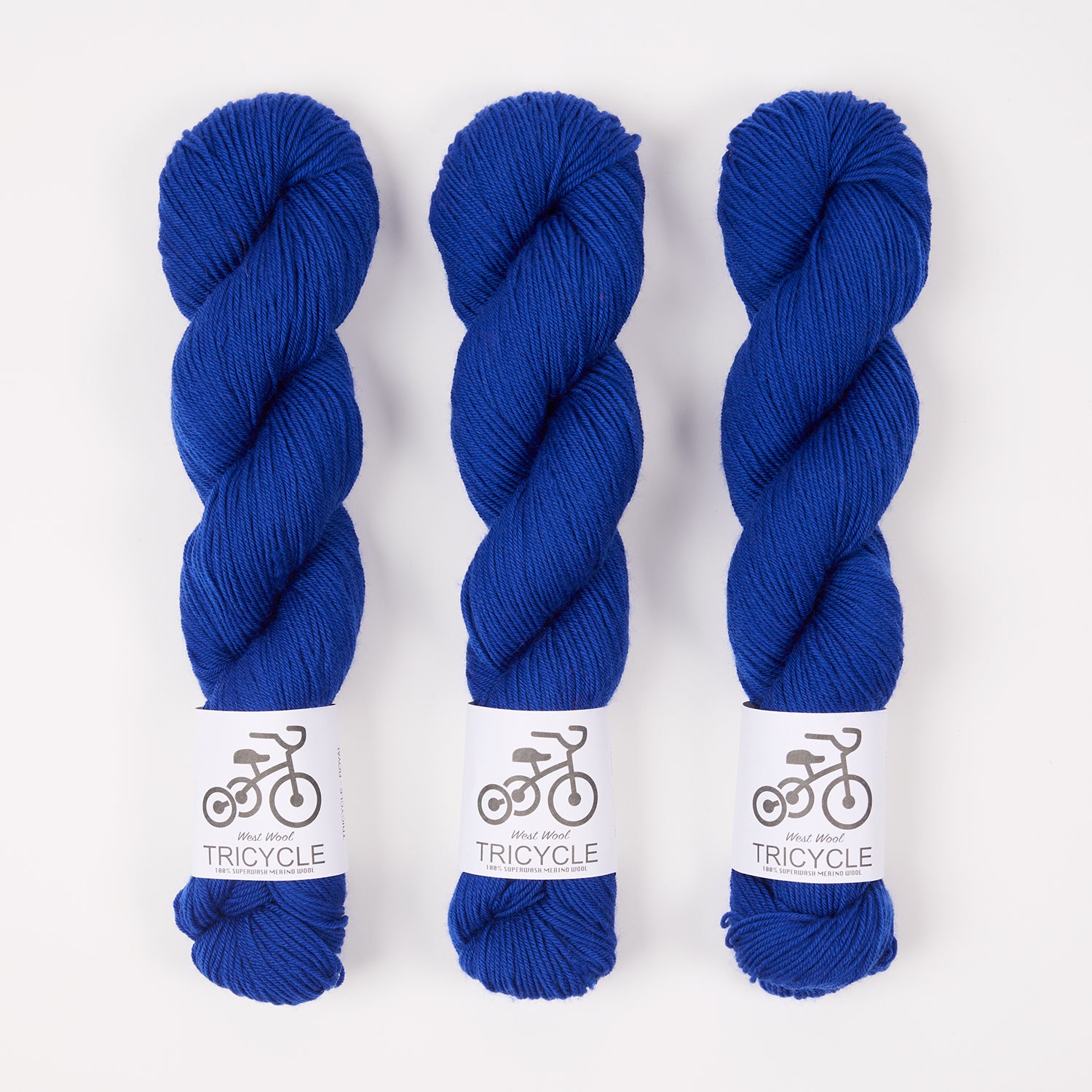 West Wool TRICYCLE - ROYAL Merino wool Fingering blue Yarn