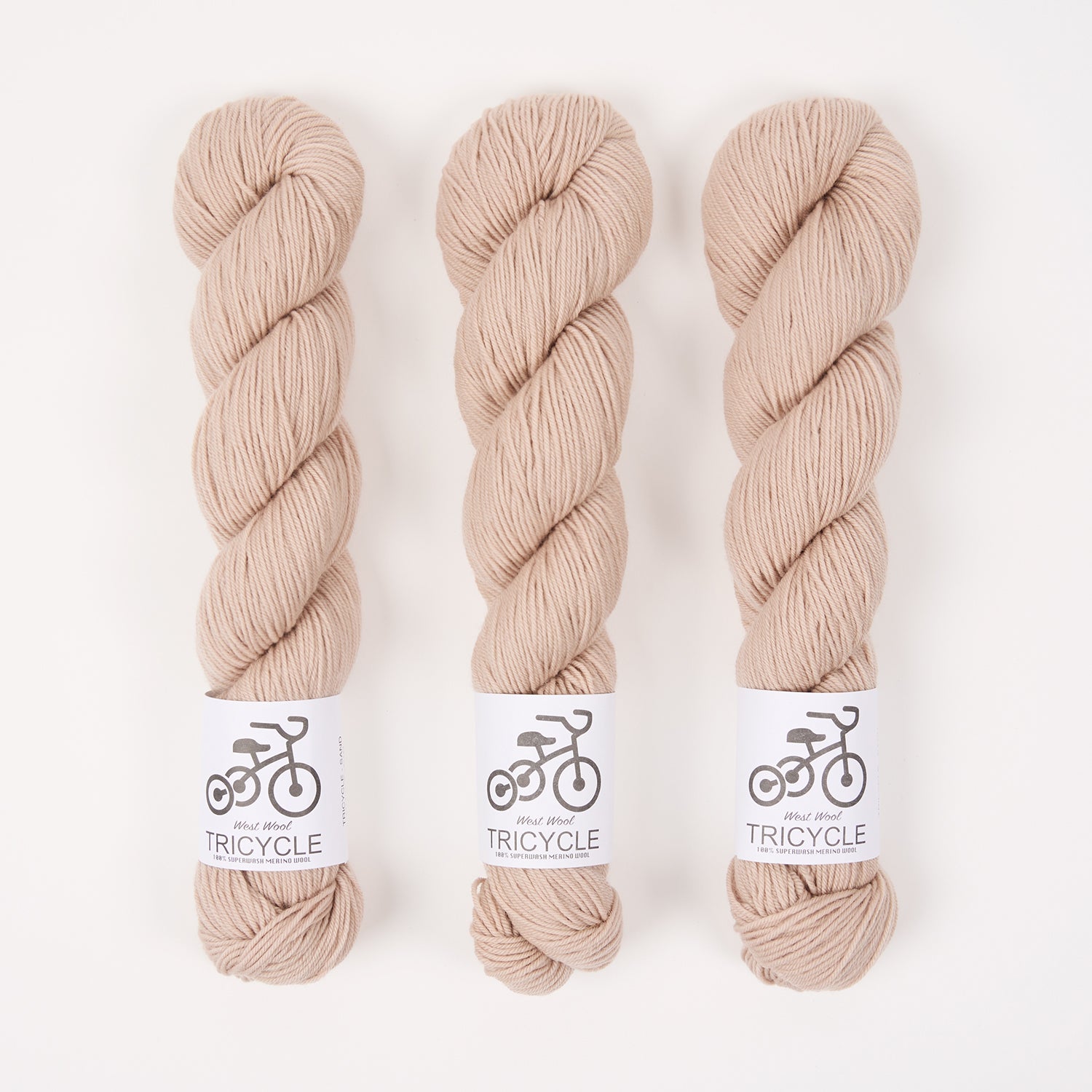 West Wool TRICYCLE - SAND Merino wool Fingering beige Yarn
