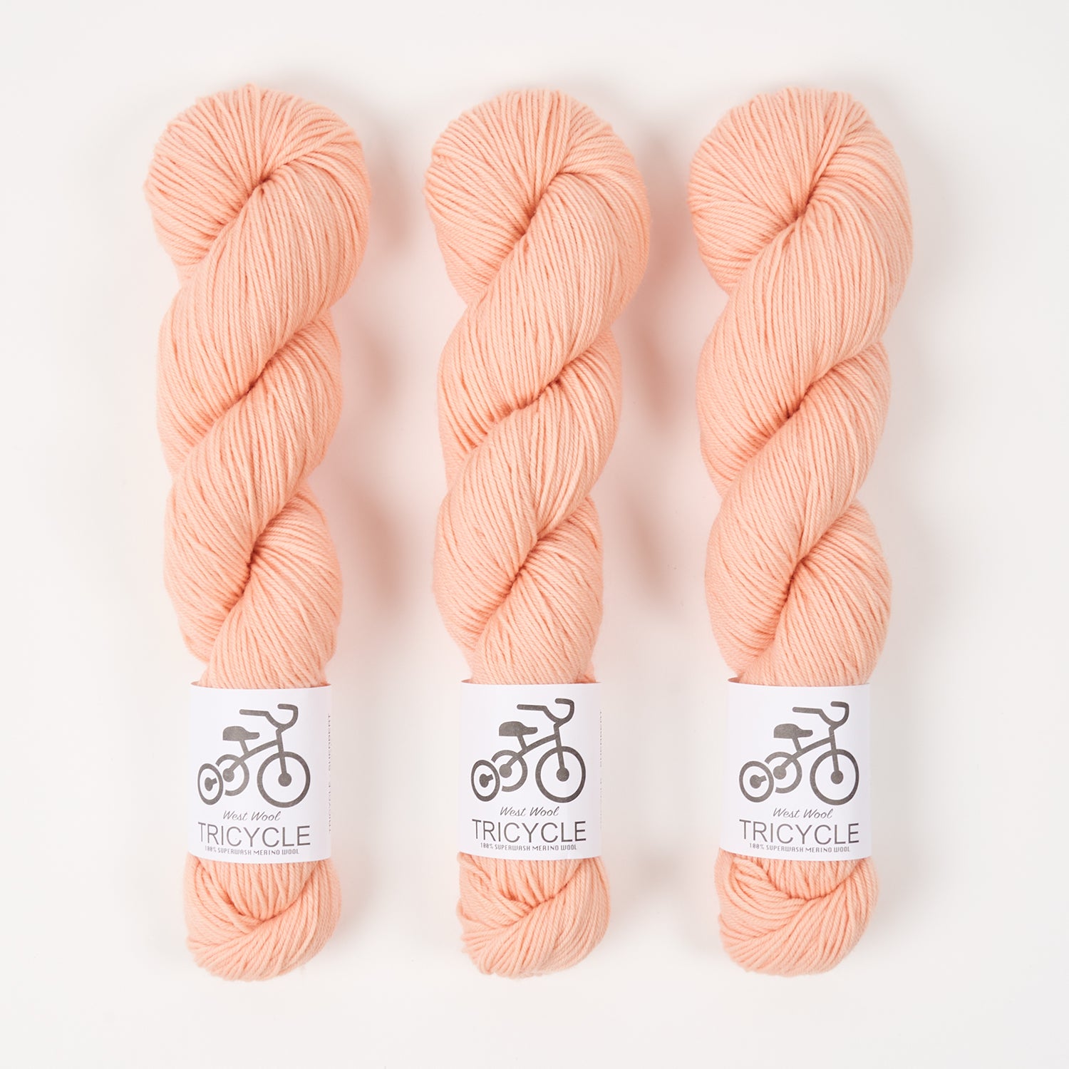 West Wool TRICYCLE - SHERBERT Merino wool Fingering pink peach Yarn