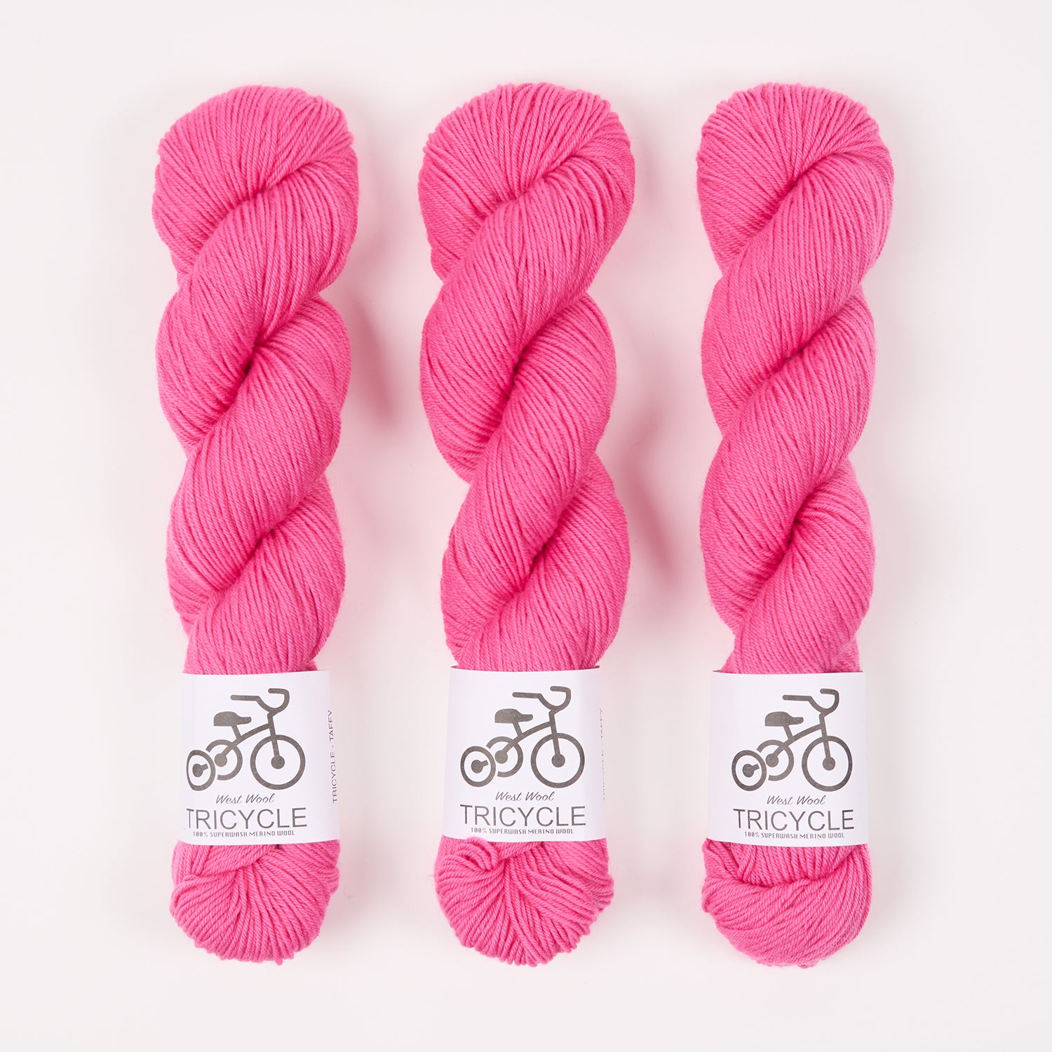 West Wool TRICYCLE - TAFFY Merino wool Fingering pink Yarn