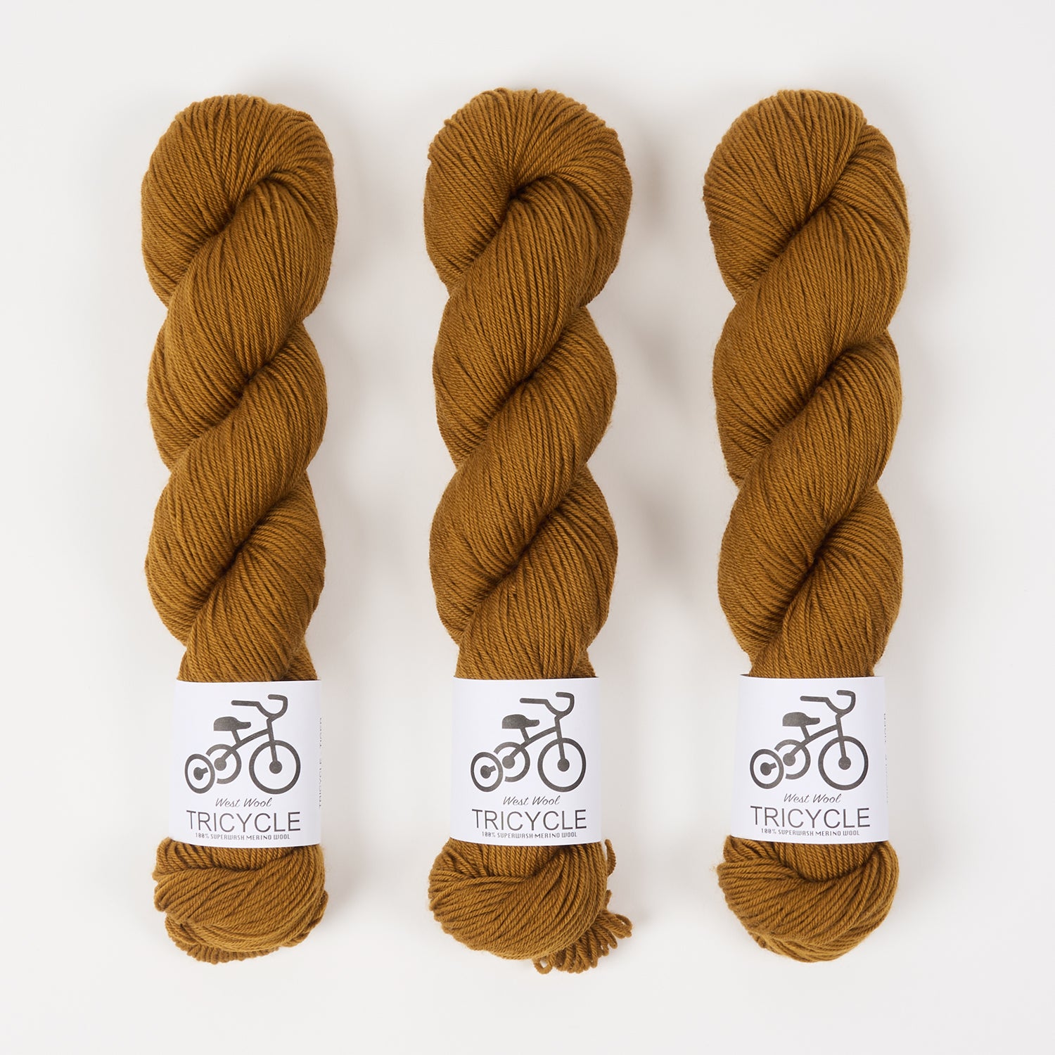 West Wool TRICYCLE - TIGER Merino wool Fingering brown Yarn