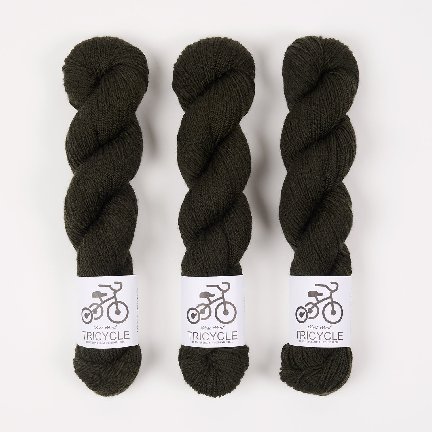 West Wool TRICYCLE - WELLINGTON Merino wool Fingering green Yarn