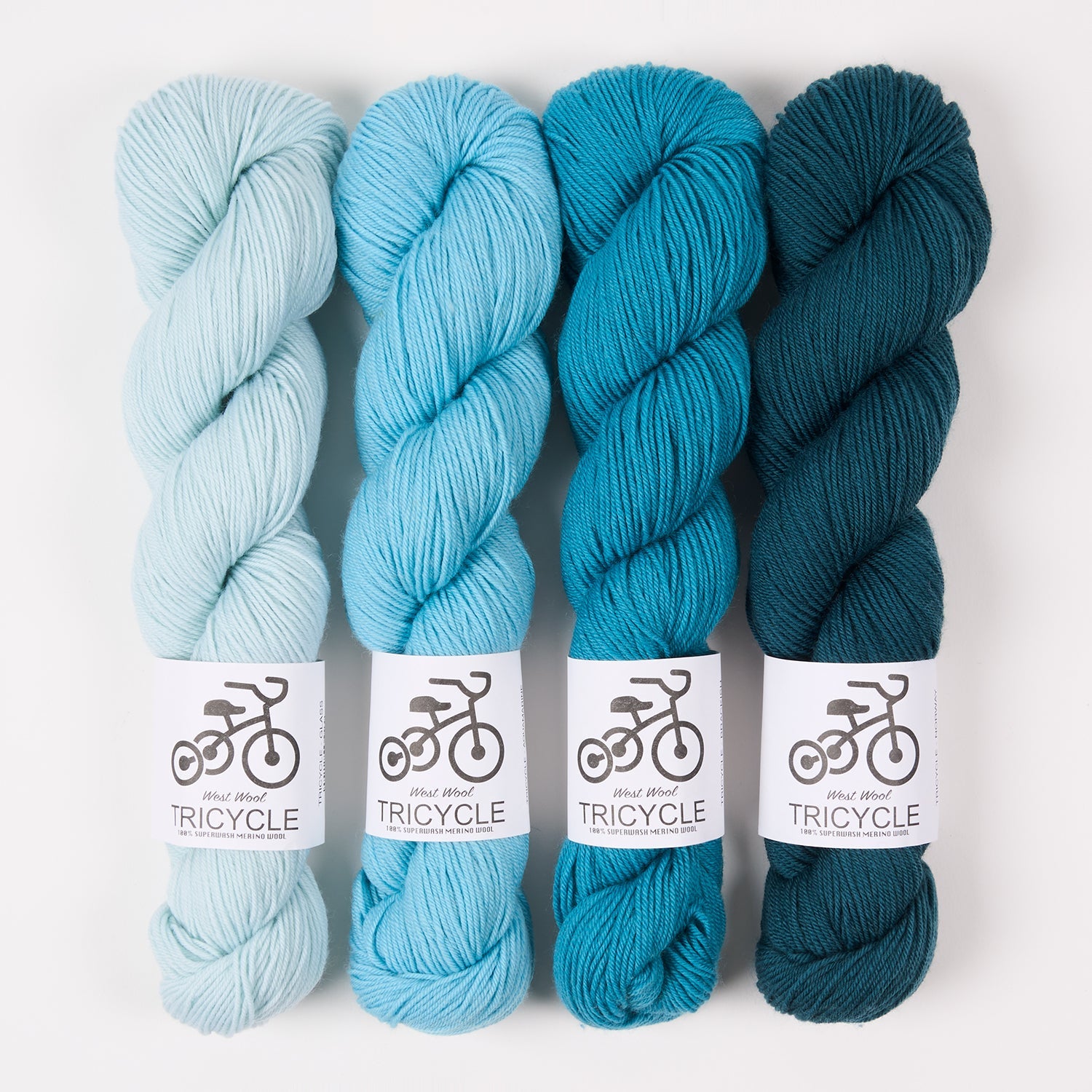 West Wool WESTKNITS KIT - BRACKISH GLASS Merino wool Fingering blue turquoise Westknits Kits