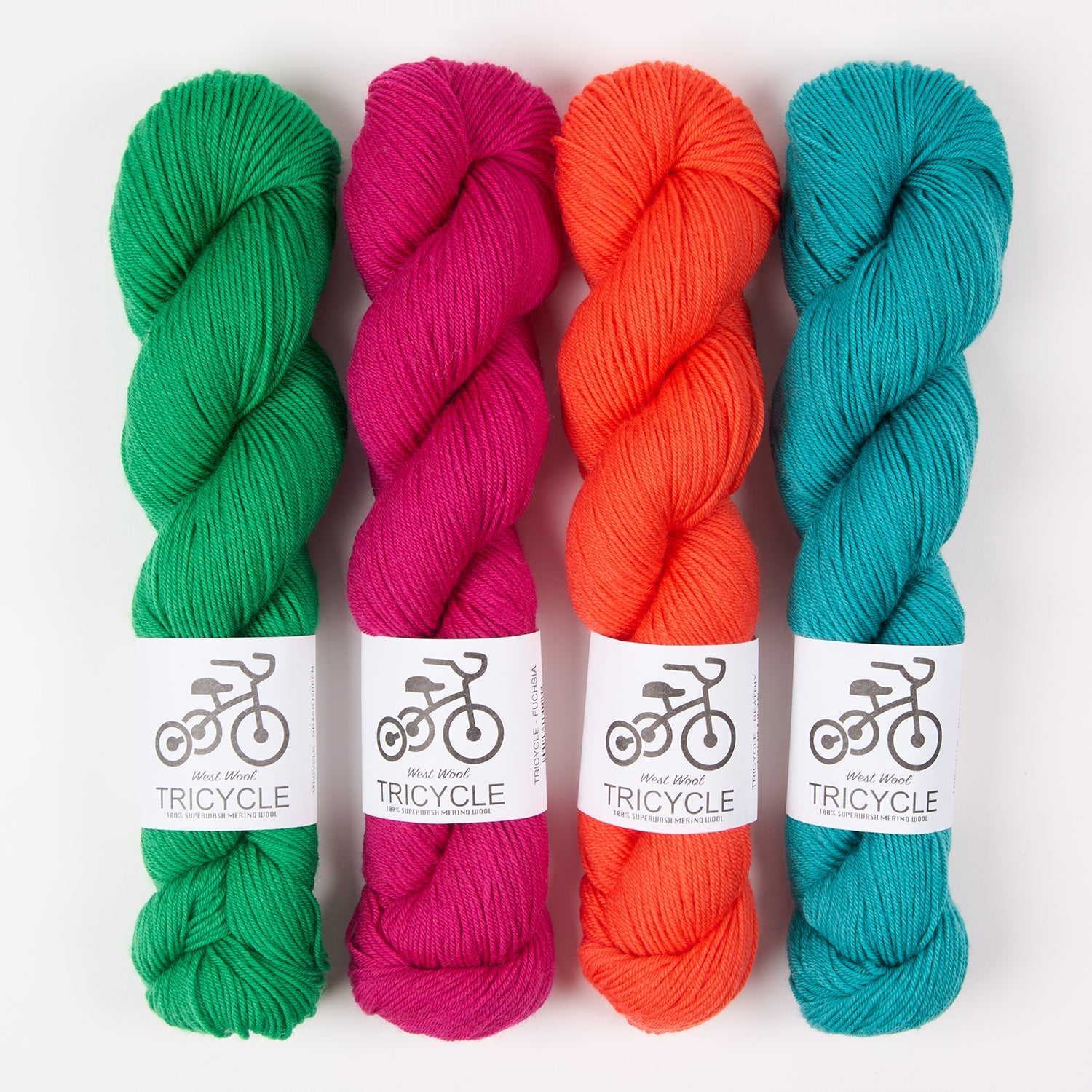 West Wool ACHIEVEMENT BADGE SHAWL - BRACKISH GREEN Merino wool multicolor green pink blue orange Westknits Kits