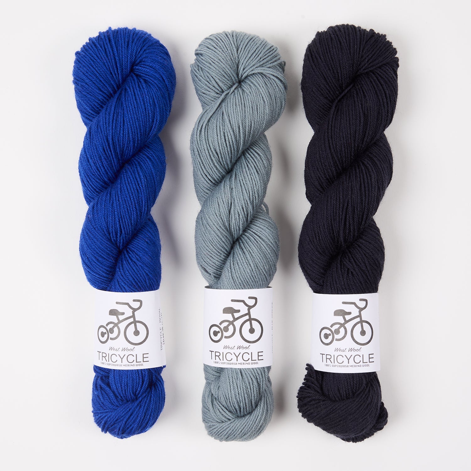 West Wool WESTKNITS KITS - COOL ENOUGH Merino wool Fingering blue grey Westknits Kits
