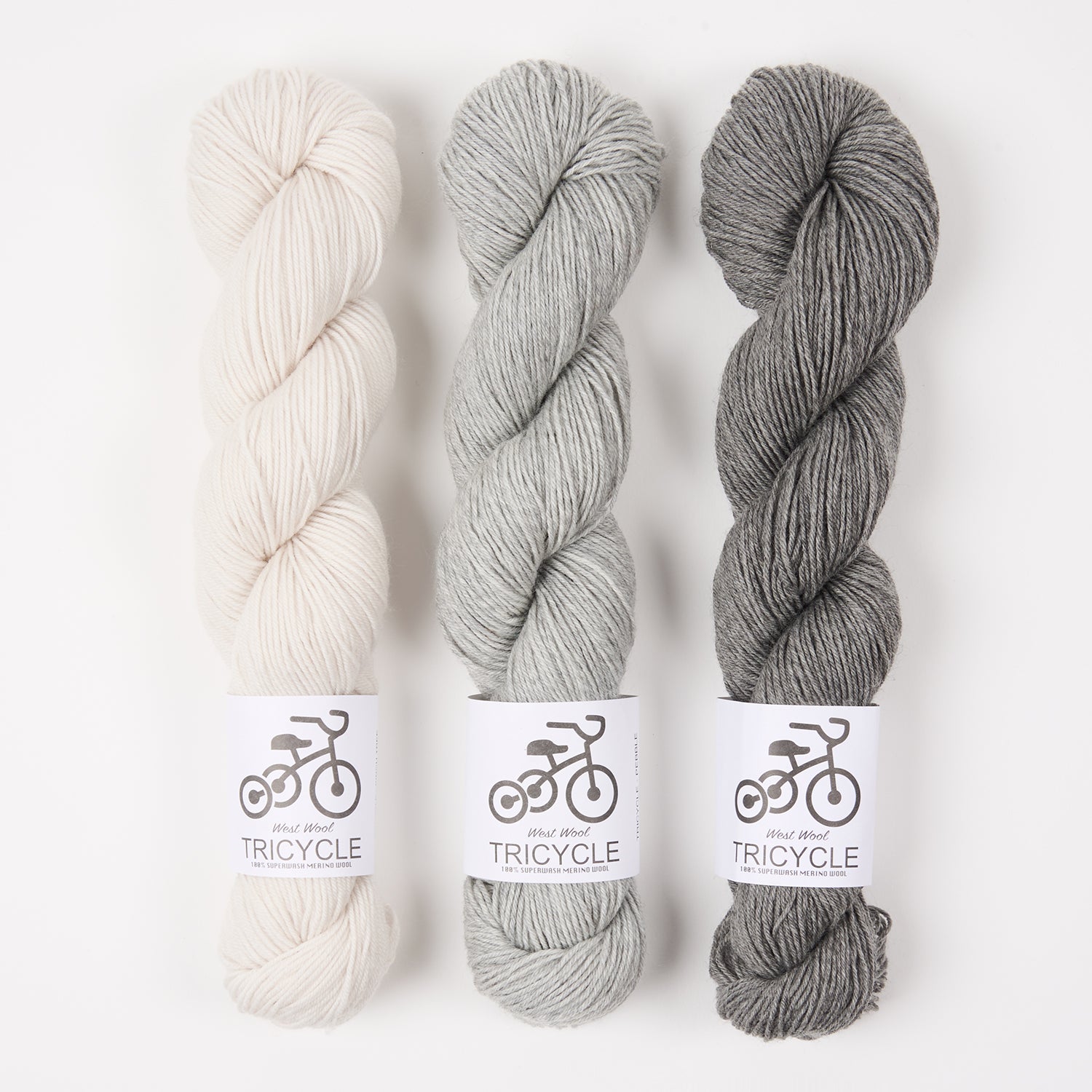 West Wool DUSTY GREY Merino wool Fingering Quick Kits
