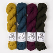 West Wool MYSTERY MUSIKAL - ENCHANTED BOOTS Merino wool yellow blue green red MKAL Kit