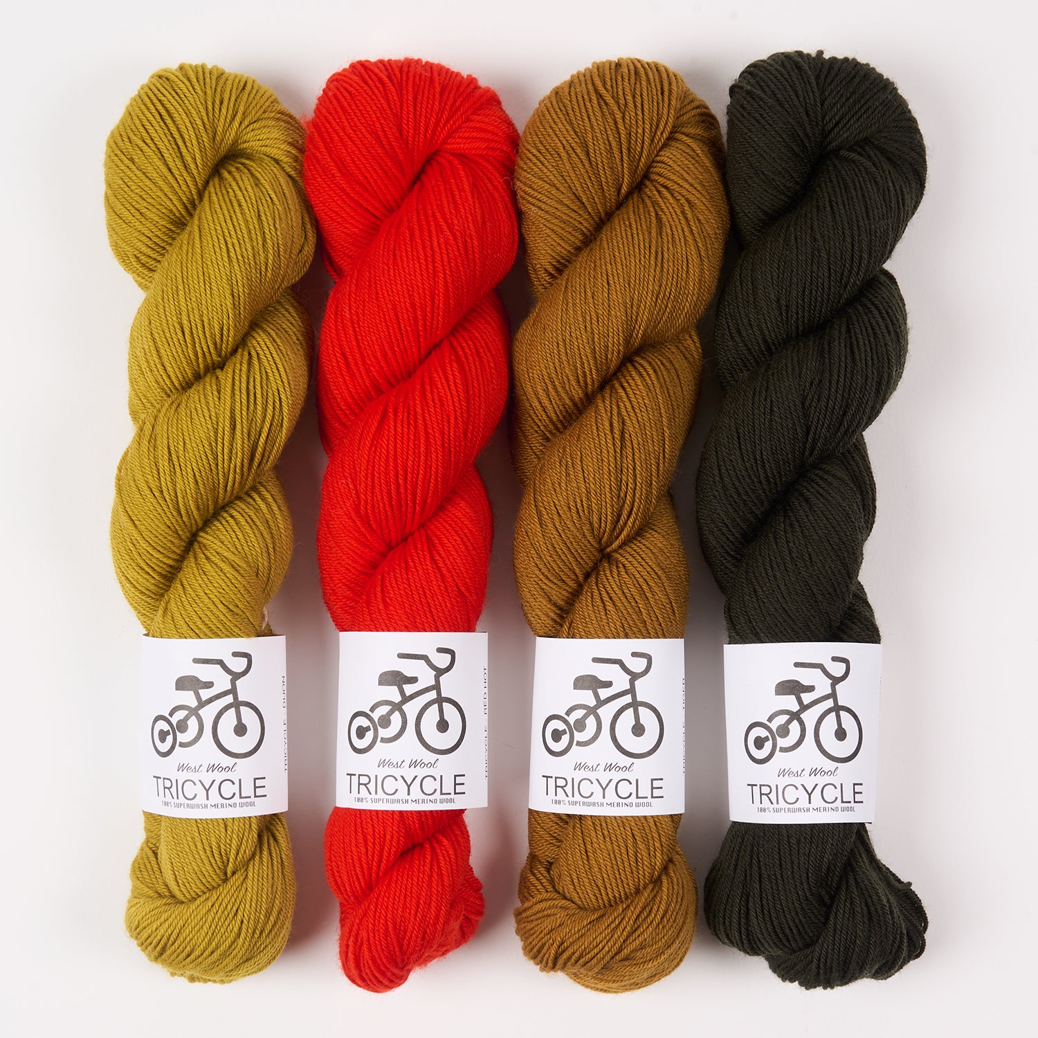 West Wool HOT MUSTARD Merino wool Fingering Quick Kits