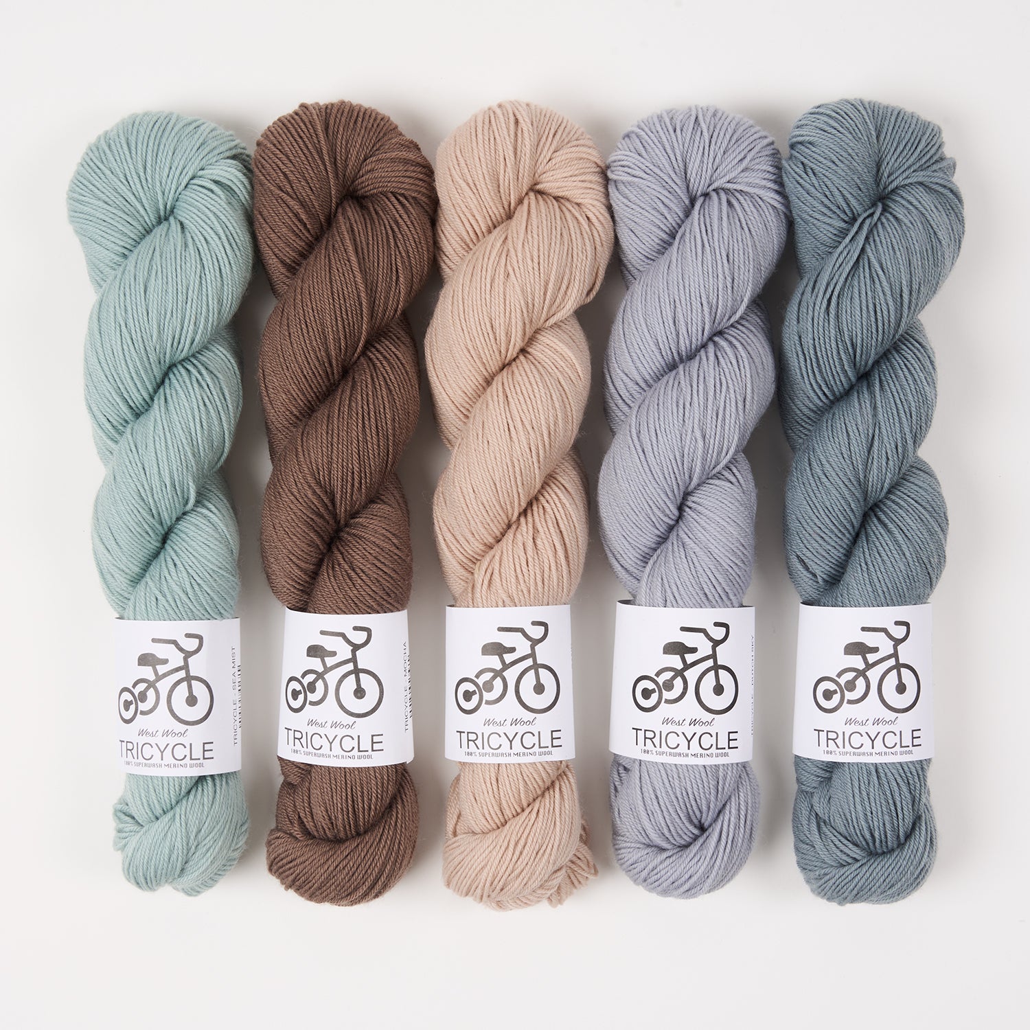 West Wool MOCHA SPRUCE Merino wool Fingering Quick Kits