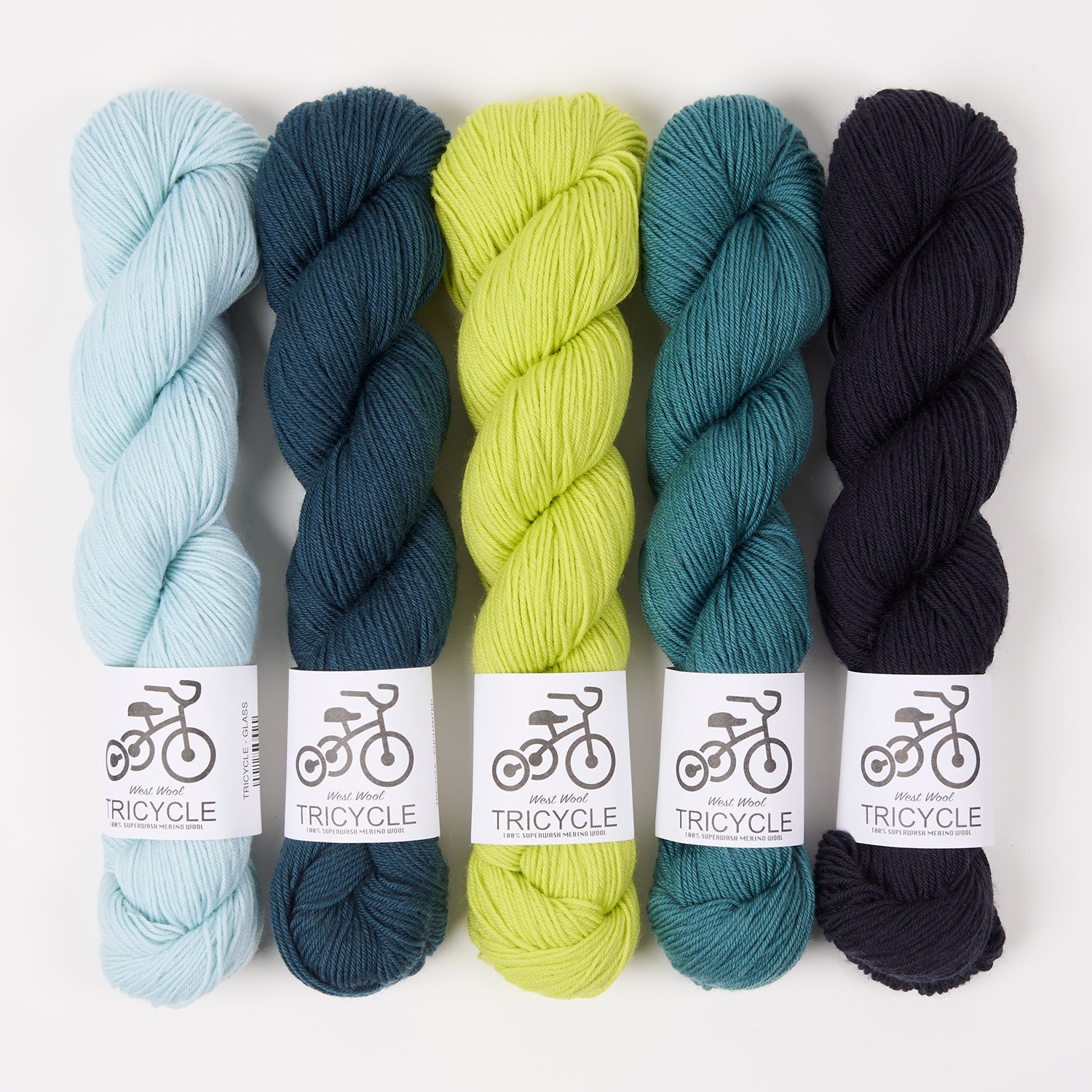 West Wool WESTKNITS KIT - NIGHT PICKLES Merino wool Fingering black blue turquoise green Westknits Kits