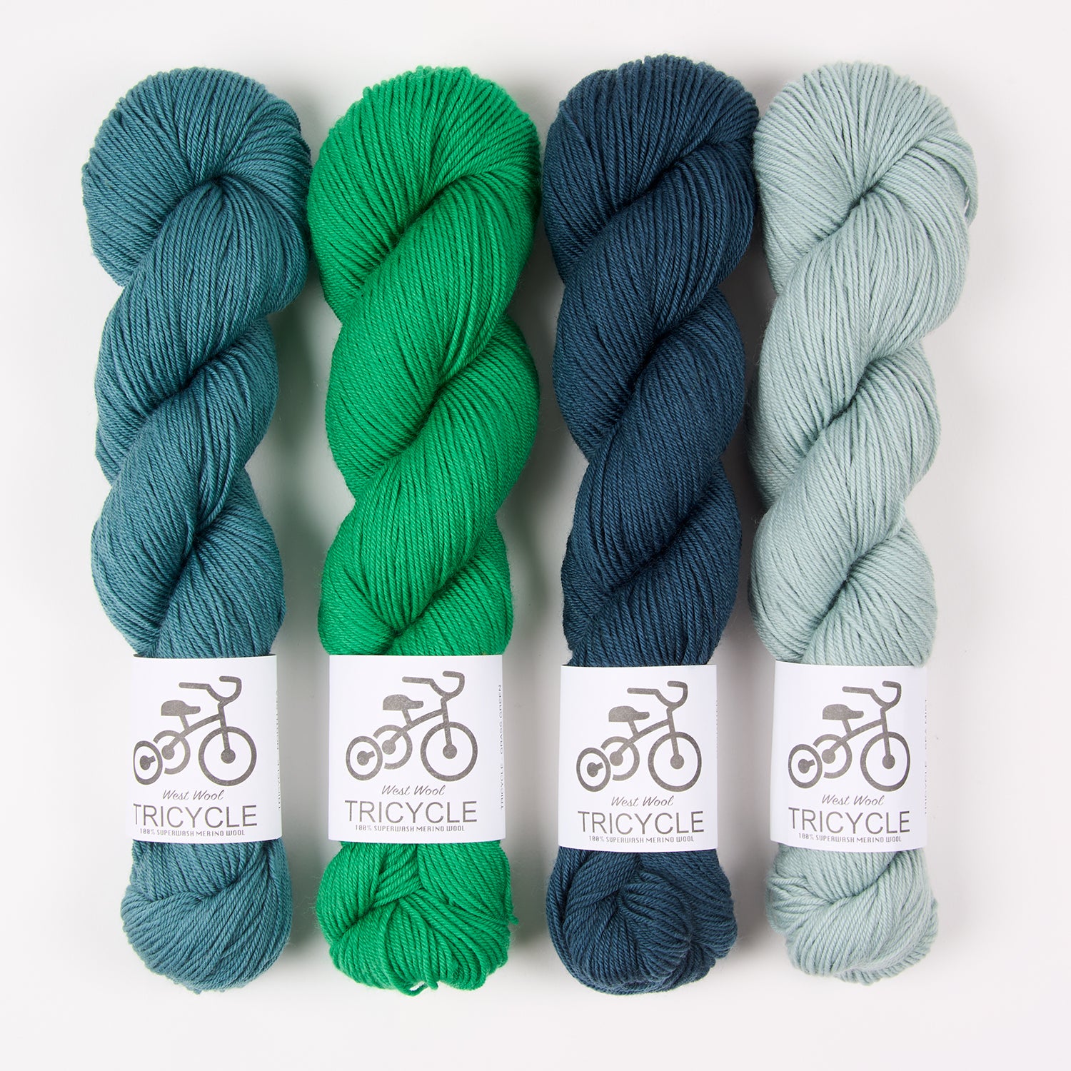 West Wool NORTH GREEN Merino wool Fingering Quick Kits