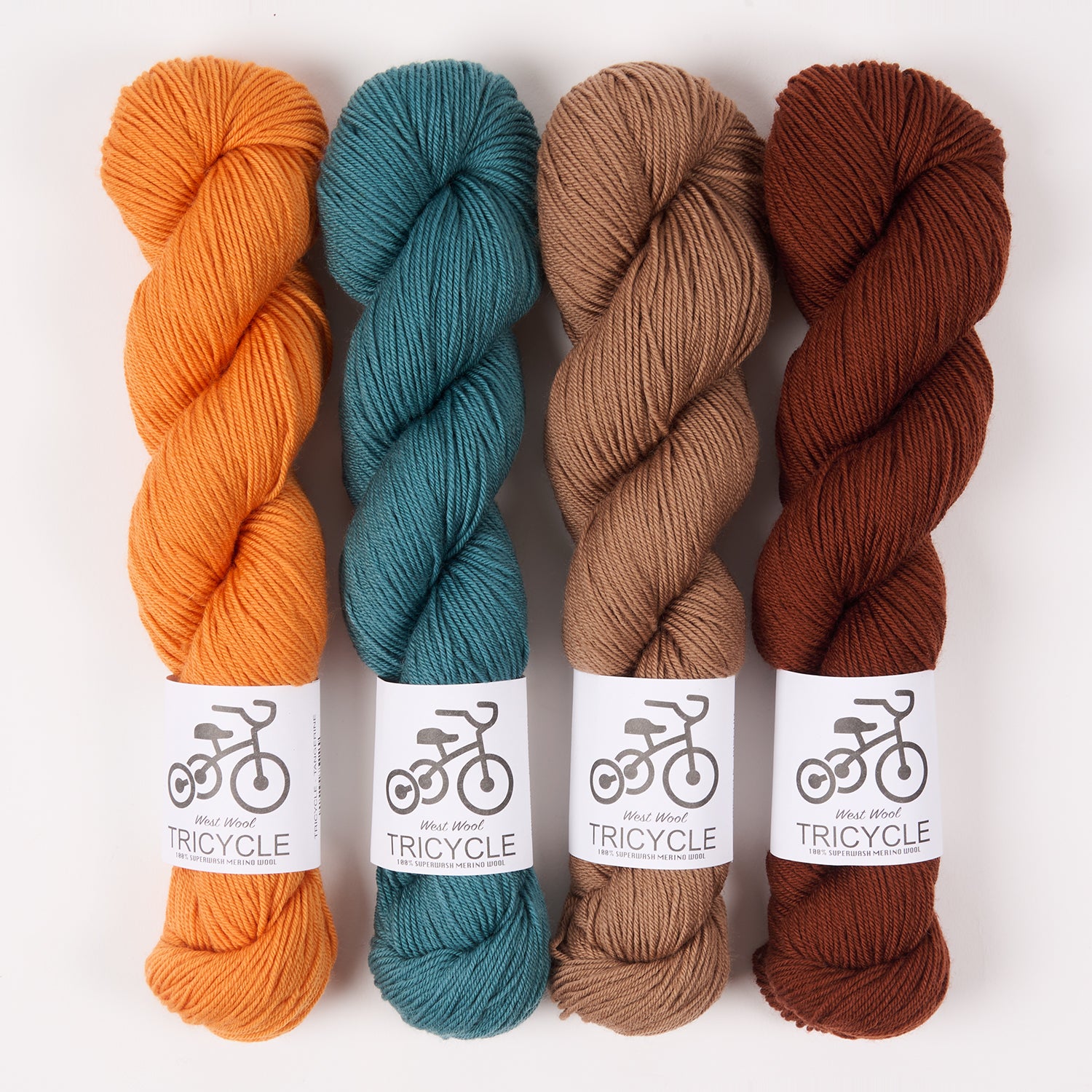 West Wool MYSTERY MUSIKAL - NORTH TANGERINE Merino wool blue brown orange Westknits Kits