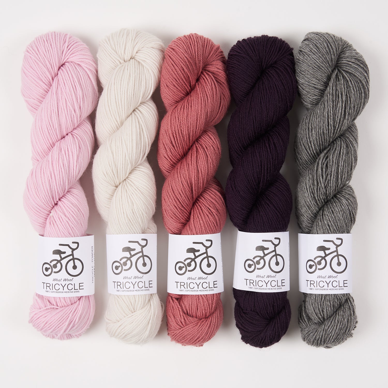 West Wool PINK AND DUSTY Merino wool Fingering Quick Kits