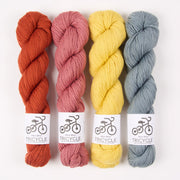 West Wool ACHIEVEMENT BADGE SHAWL - ROSE SPRUCE Merino wool multicolor pink yellow turquoise Westknits Kits