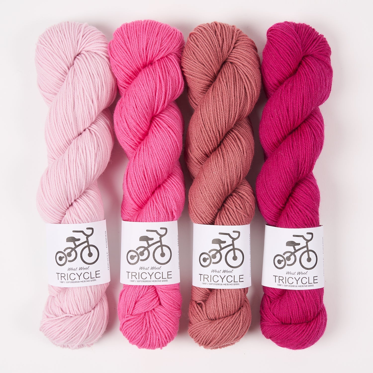 West Wool ACHIEVEMENT BADGE SHAWL - ROSWITHA'S TAFFY Merino wool pink fuchsia purple Westknits Kits