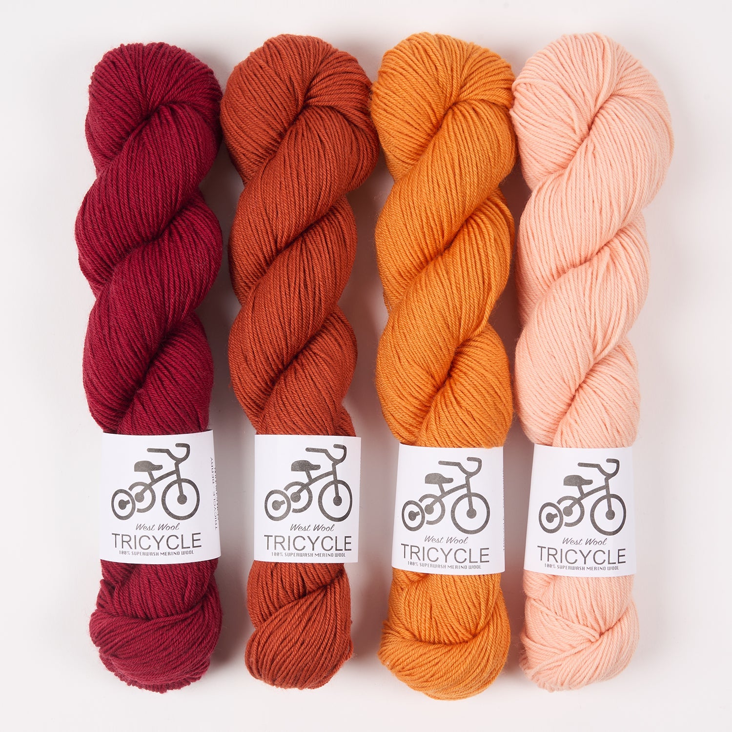 West Wool MYSTERY MUSIKAL - TANGERINE BERRIES Merino wool red peach orange MKAL Kit