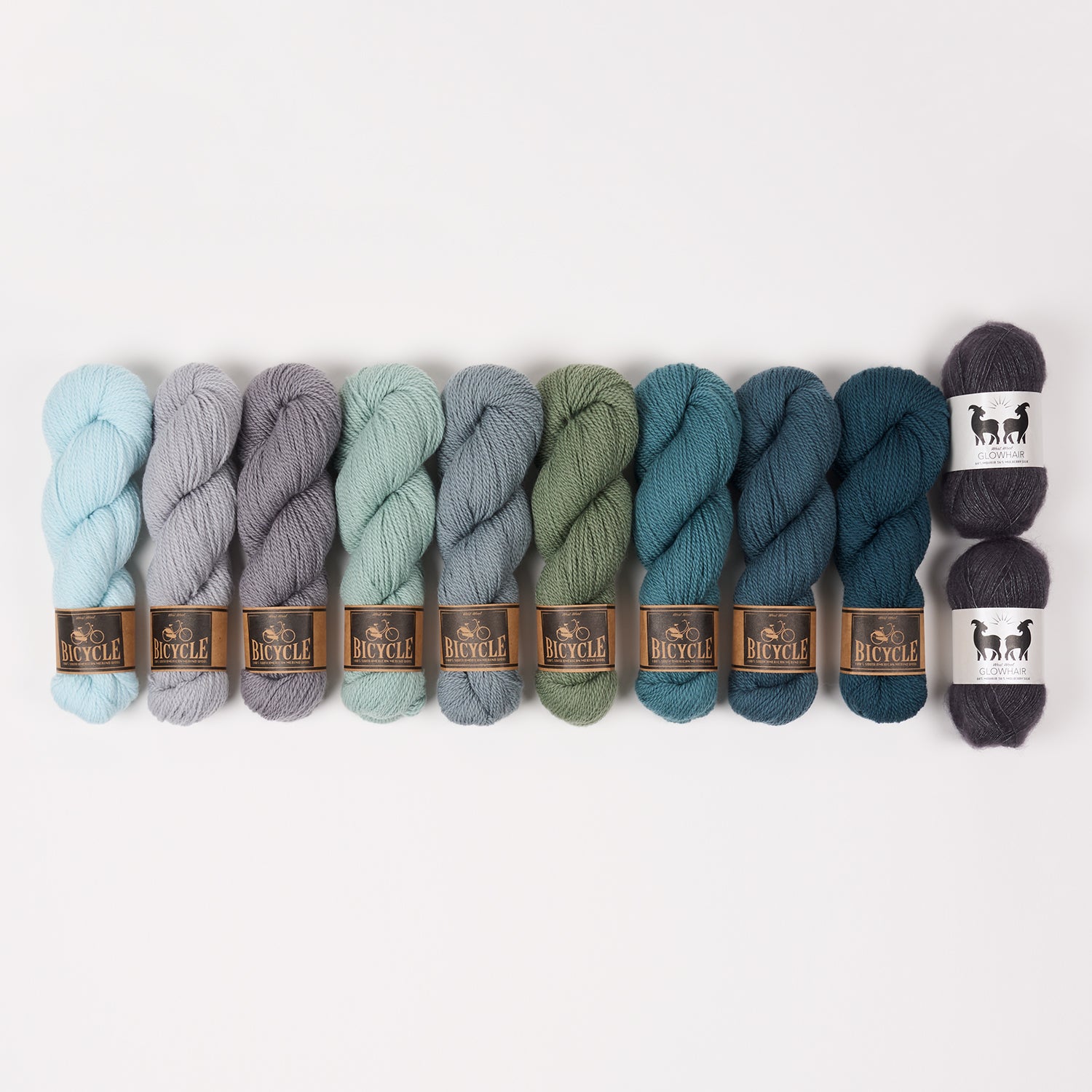 West Wool CLOUDY AFTERNOON Mohair Silk Merino wool Mixed Weight Quick Kits