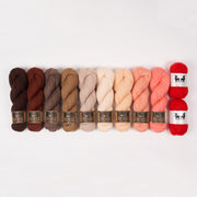 West Wool MUD AND CORAL Mohair Silk Merino wool Mixed Weight Quick Kits