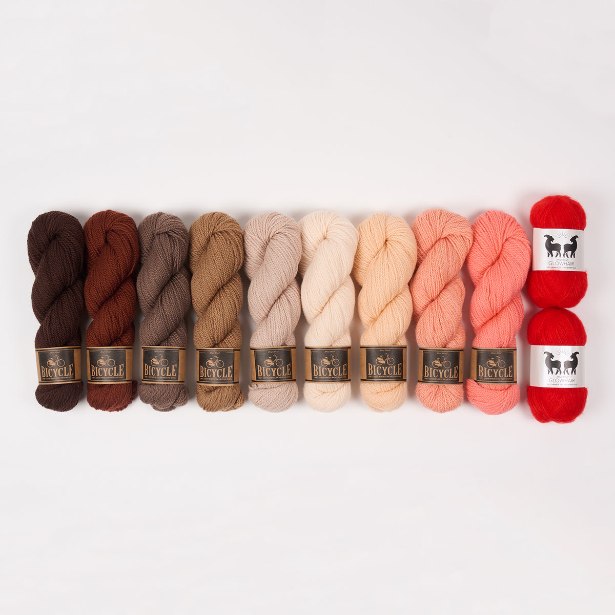 West Wool MUD AND CORAL Mohair Silk Merino wool Mixed Weight Quick Kits