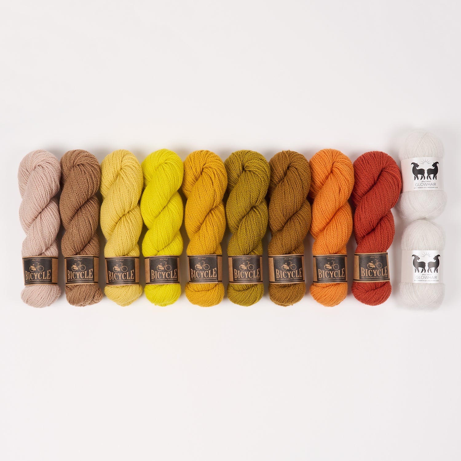 West Wool SAND AND TANGERINES Mohair Silk Merino wool Mixed Weight Quick Kits
