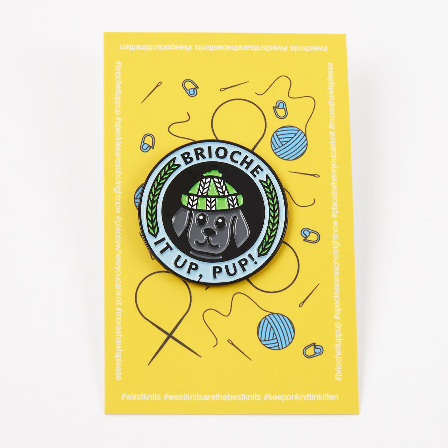 Westknits Notions BRIOCHE PUP ENAMEL PIN Sundries
