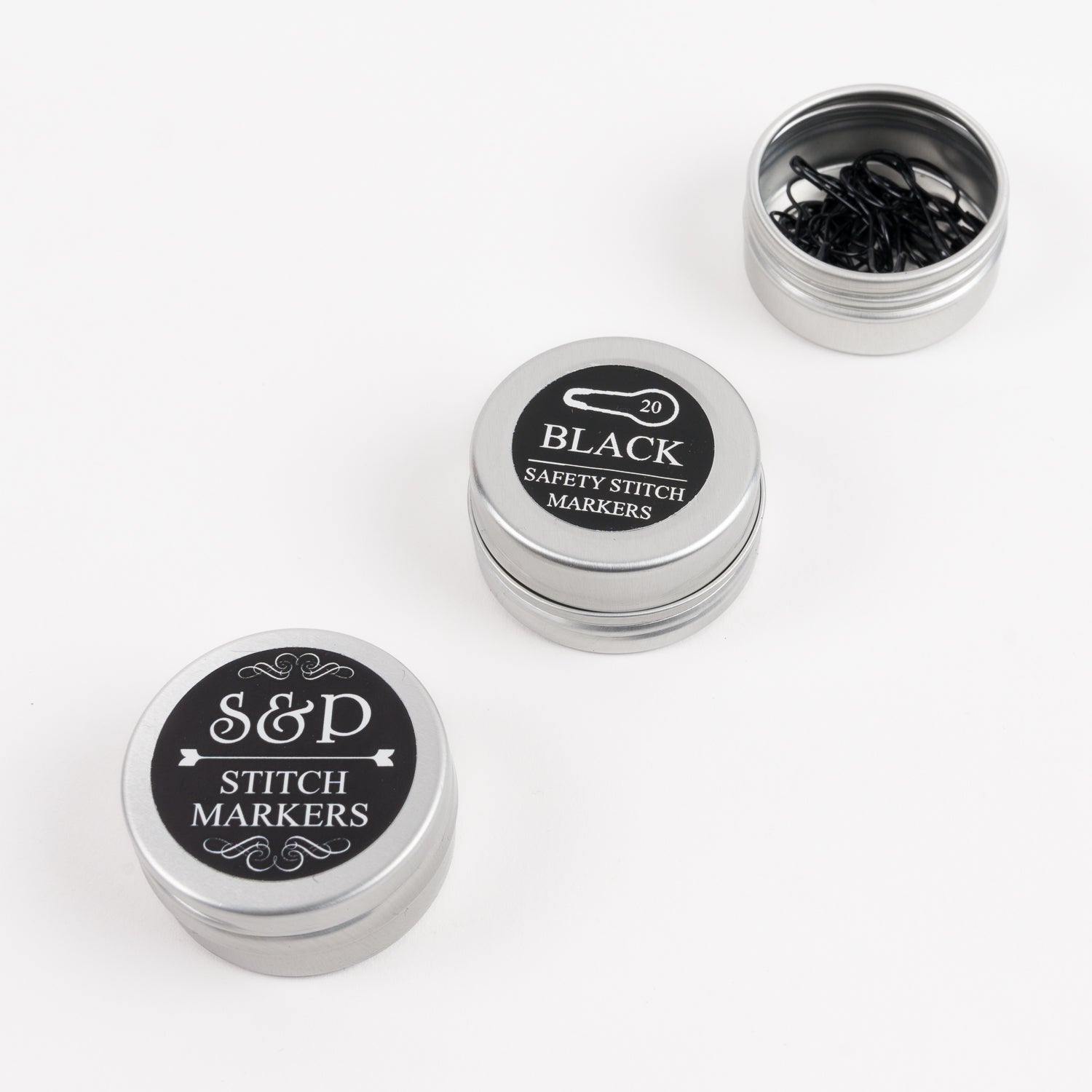 SAFETY STITCH MARKERS BLACK 20 PCS