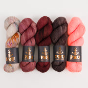 Punk Rock Unicorn CHERRY MELON Merino wool Nylon Fingering Quick Kits