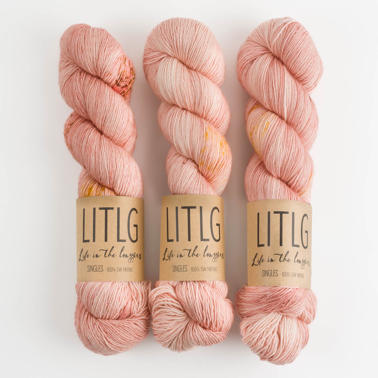 Life in The Long Grass LITLG SINGLES - GLOW Merino wool Fingering pink Yarn