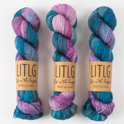 Life in The Long Grass LITLG SINGLES - NEBULA Merino wool Fingering blue purple Yarn