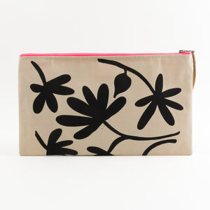 NOTIONS POUCH - FLOWERS BLACK